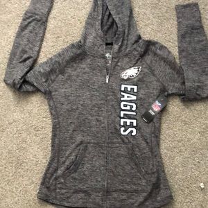 Philadelphia Eagles Gray Defender Full-Zip Hoodie